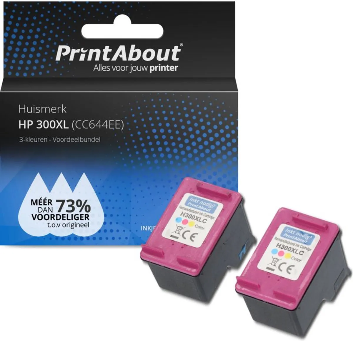 PrintAbout CC644EE-PA2 Inktcartridge 3-kleuren