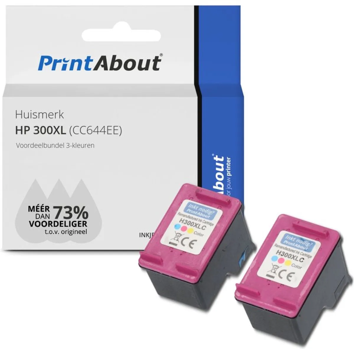 PrintAbout CC644EE-PA2 Inktcartridge 3-kleuren - 1.700 pagina's