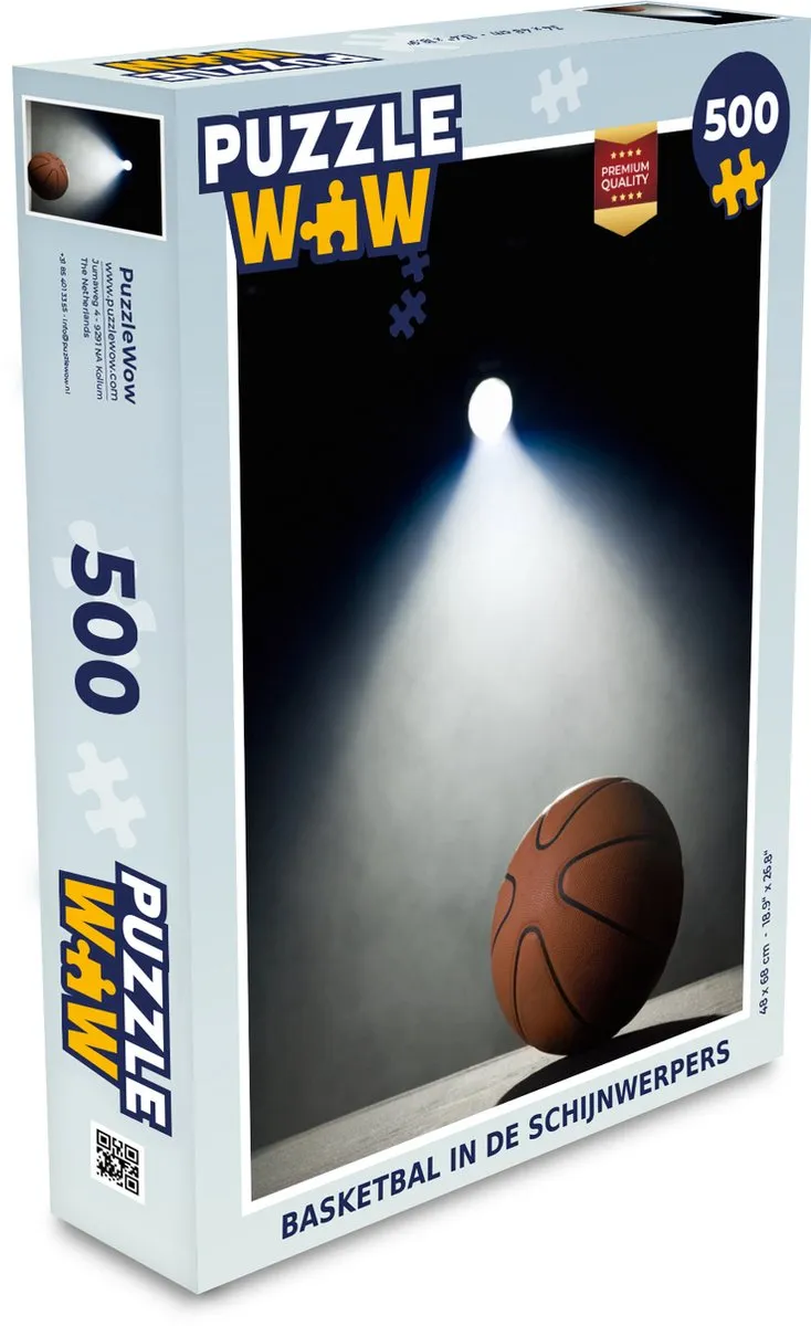 PuzzleWow Basketbal in de Schijnwerpers Legpuzzel 500 Stuks - Multicolor