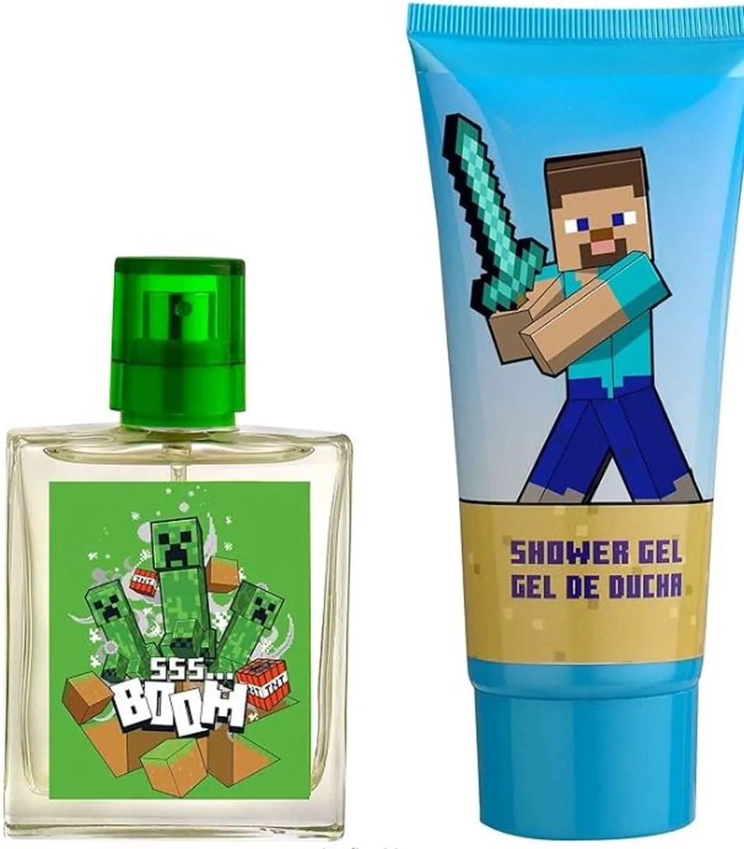 Minecraft Gevulde Toilettas - 50ml Parfum & Douchegel - 3 Stuks
