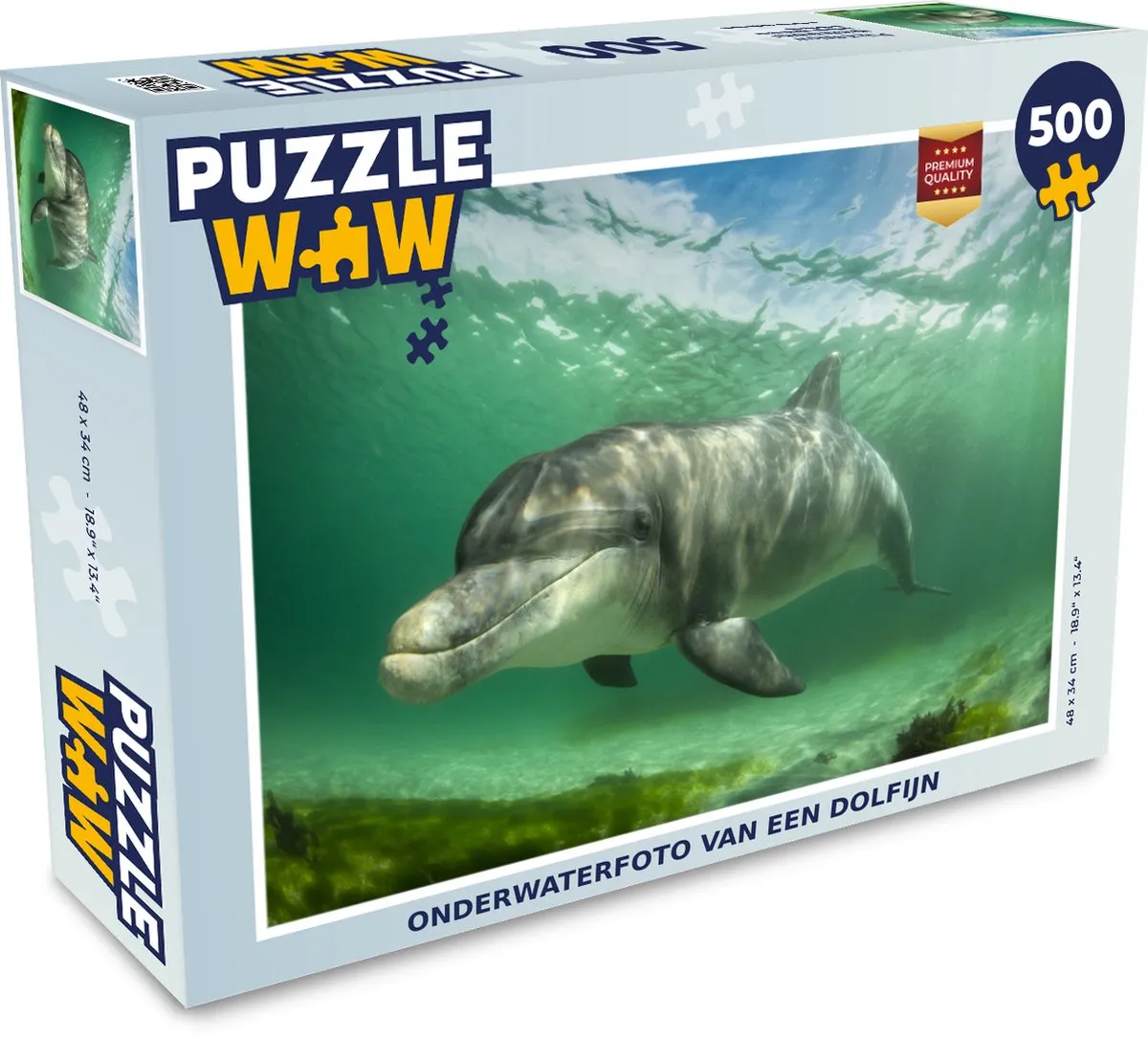 PuzzleWow Dolfijn Legpuzzel 500 Stuks - Multicolor