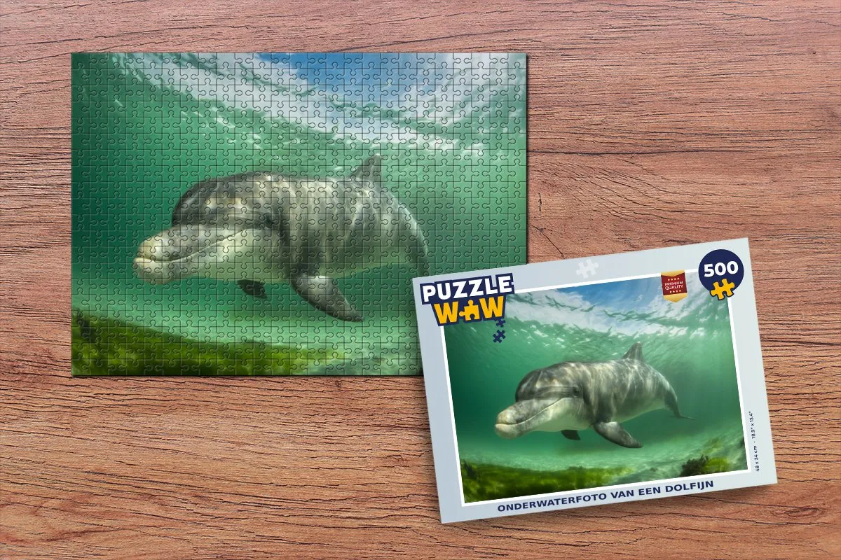 PuzzleWow Dolfijn Legpuzzel 500 Stuks - Multicolor