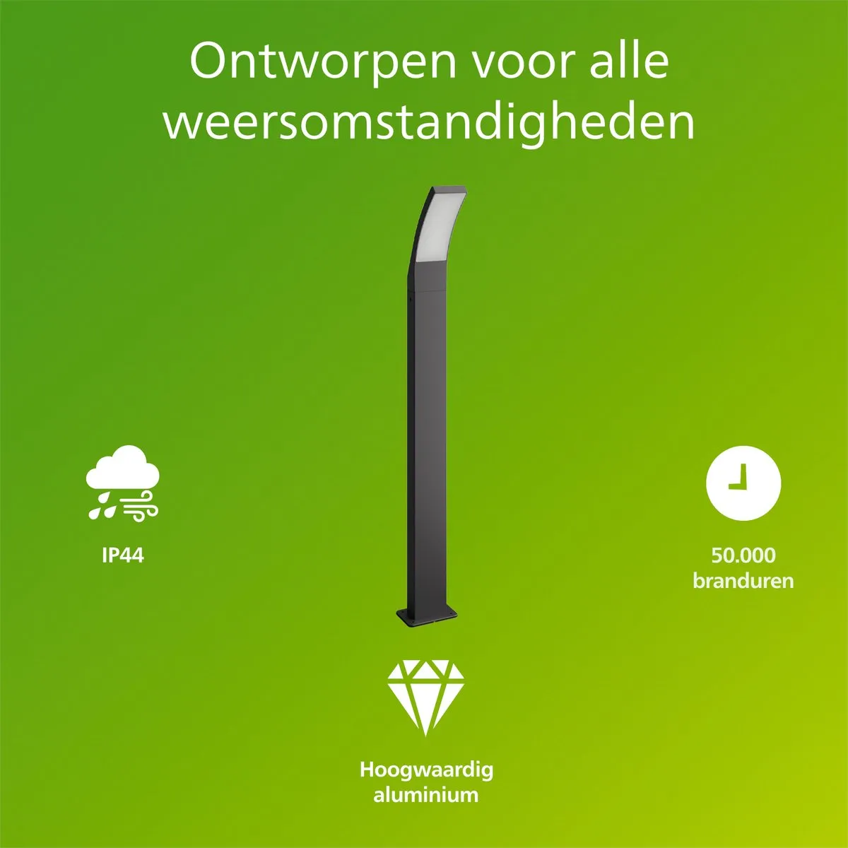 Philips Splay Tuinpaal Antraciet - 4.3W Warmwit IP44
