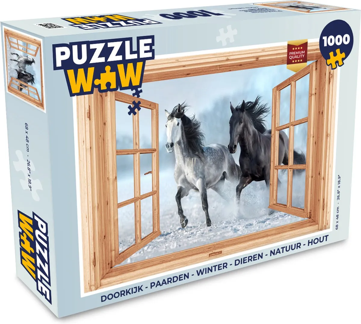 PuzzleWow Paarden Winter Natuur Legpuzzel 1000 Stuks