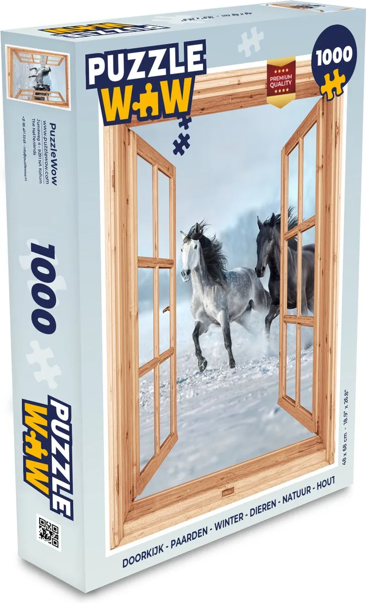 PuzzleWow Paarden Winter Natuur Legpuzzel 1000 Stuks
