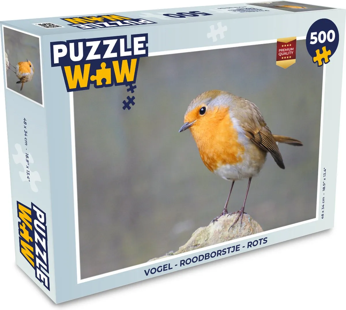 PuzzleWow Vogel Rots Legpuzzel 500 Stuks - Multicolor