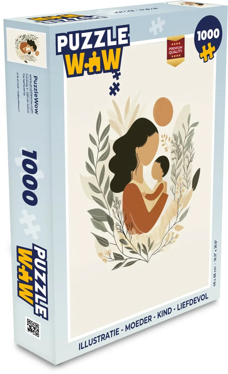 PuzzleWow Moeder-Kind Liefdevol Legpuzzel 1000 Stuks