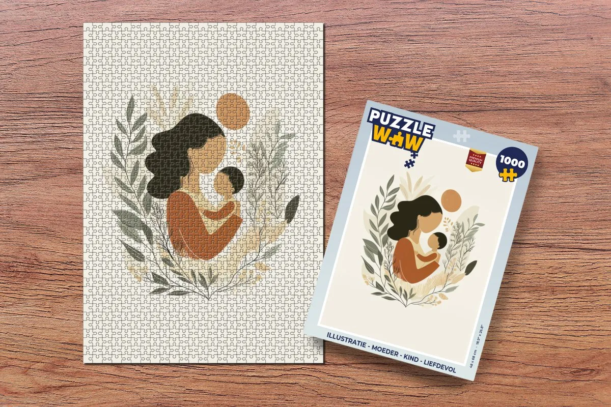 PuzzleWow Moeder-Kind Liefdevol Legpuzzel 1000 Stuks