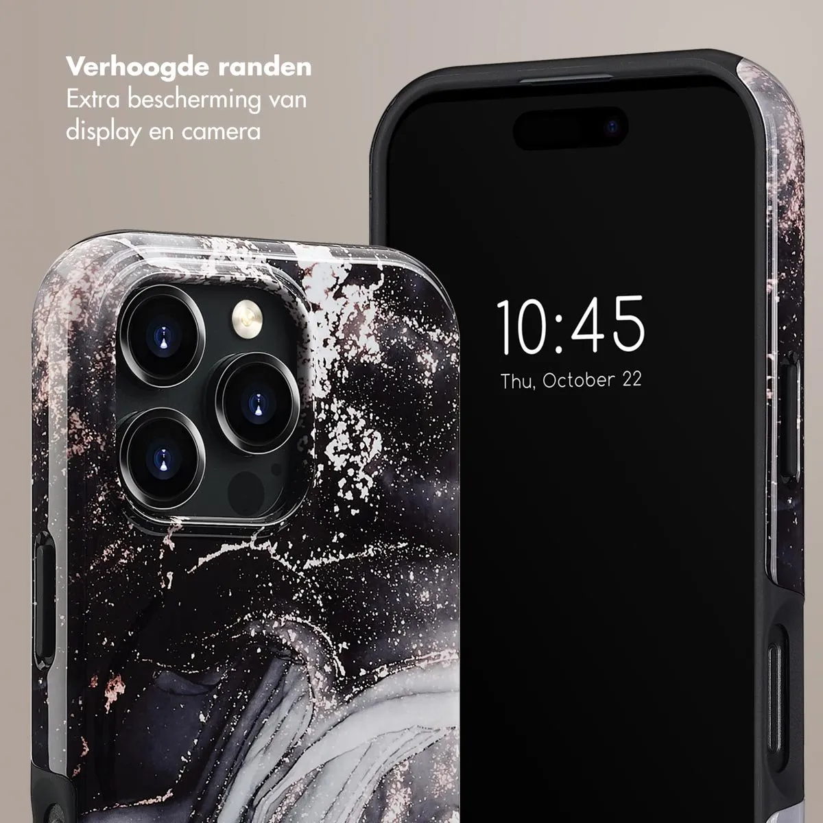 Selencia Hoesje iPhone 16 Pro - MagSafe - Chic Marble Black