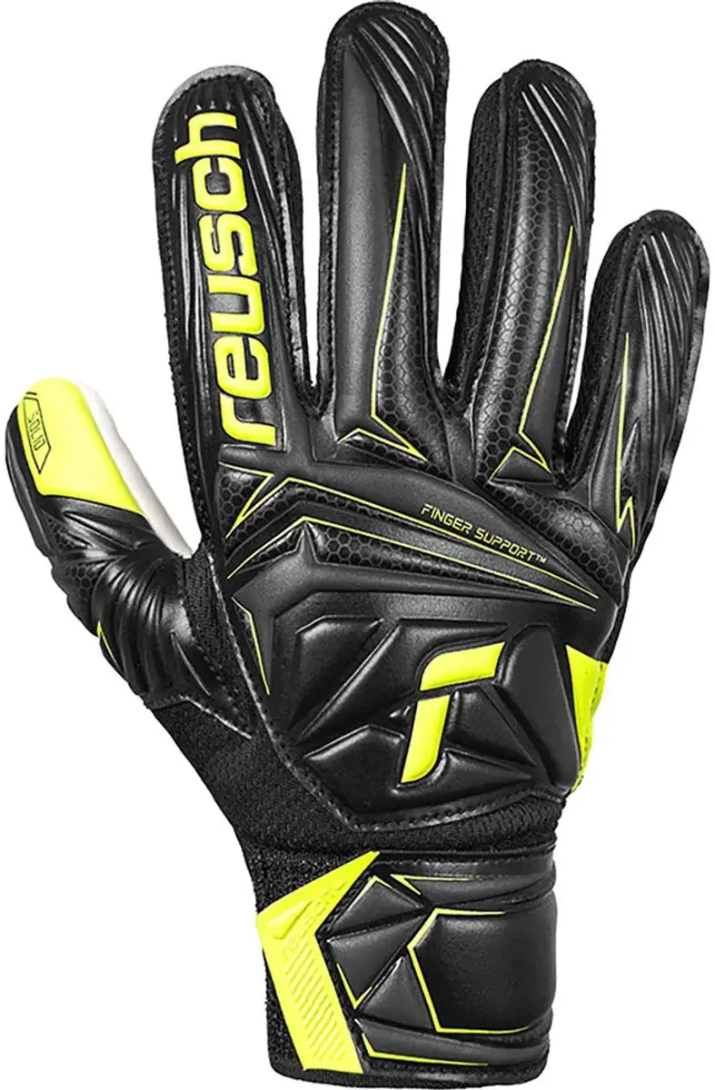 Reusch Attrakt Starter Solid Finger Support Junior Keepershandschoenen Zwart 5.5