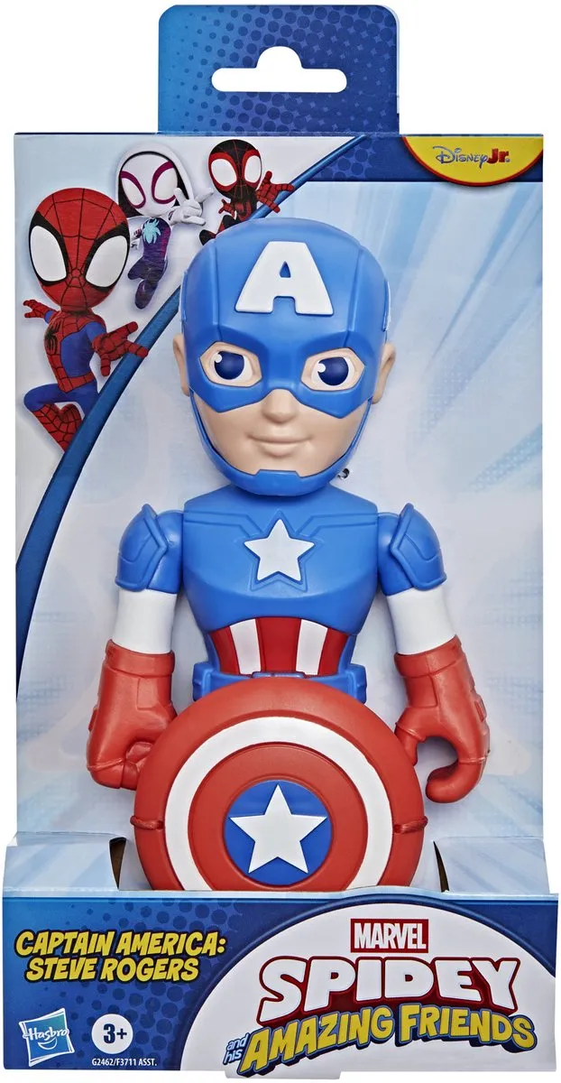 Marvel Spidey and His Amazing Friends Captain America Actiefiguur 23cm - Blauw