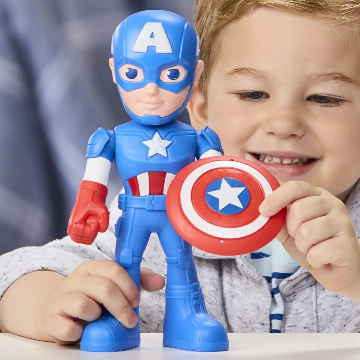 Marvel Spidey and His Amazing Friends Captain America Actiefiguur 23cm - Blauw - afbeelding 6 van 6
