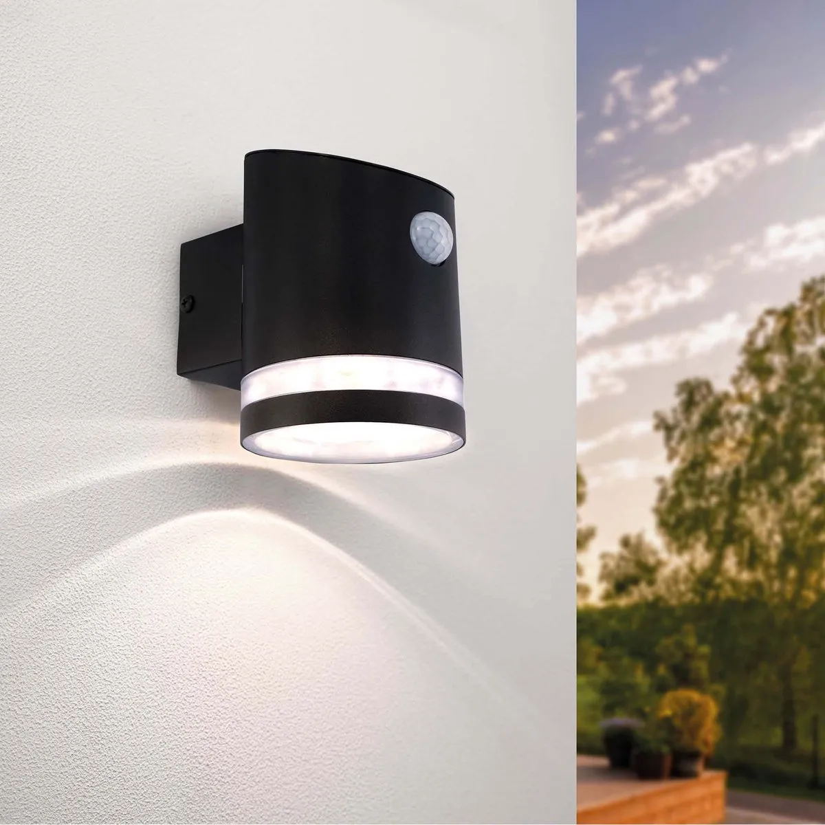 LEDVION Solar Wandlamp 3000K IP44 - Zwart