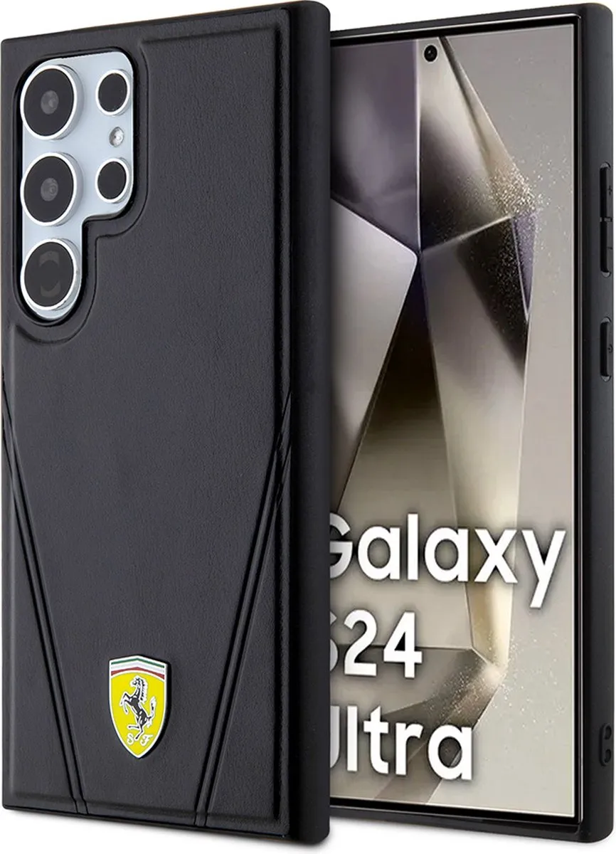 Ferrari Backcase Hoesje Samsung Galaxy S24 Ultra - Effen Zwart