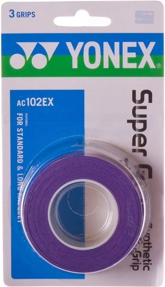 Yonex Wet Super Grap 3 Pack Overgrip AC102EX Uitvoering : Donker Paars