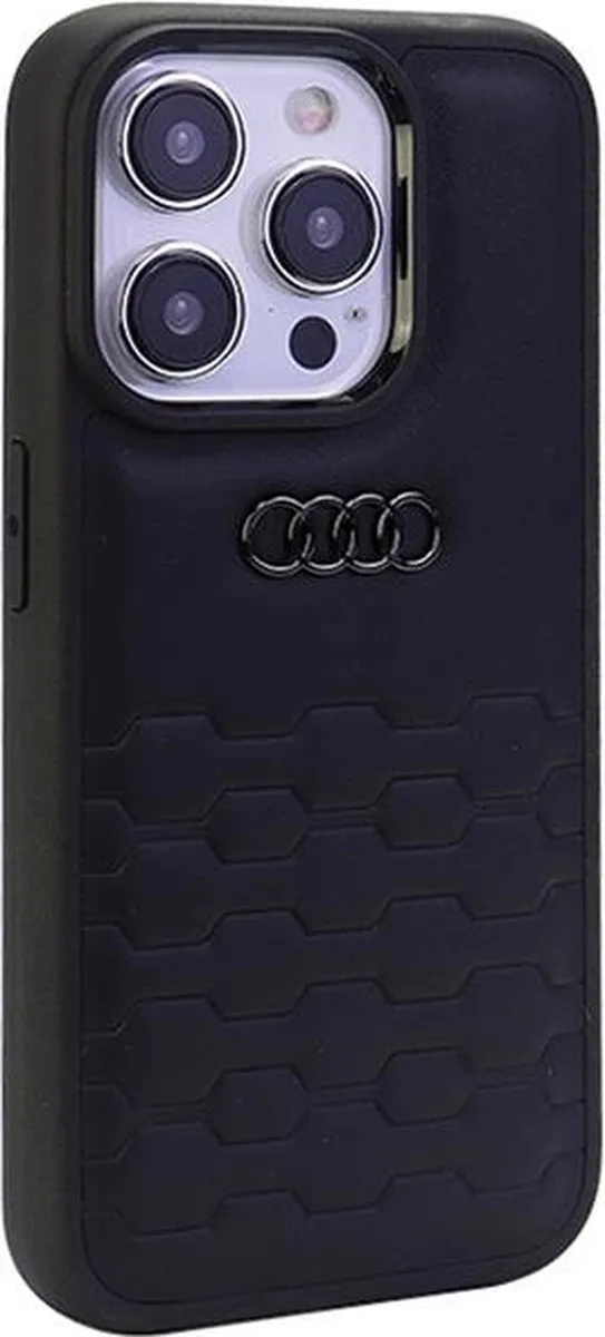 Audi GT Leather Back Case - iPhone 15 Pro Max - Zwart
