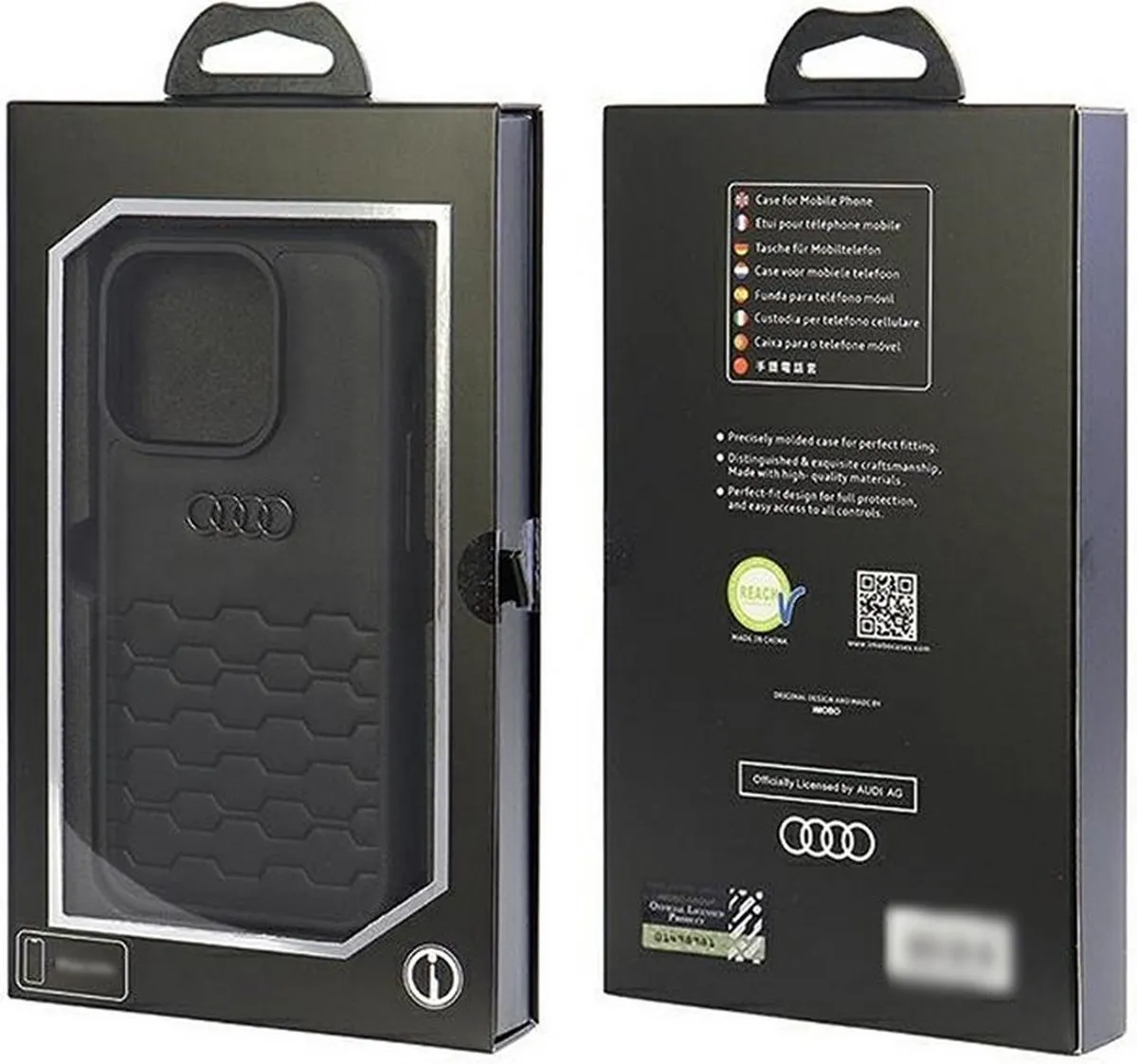Audi GT Leather Back Case - iPhone 15 Pro Max - Zwart