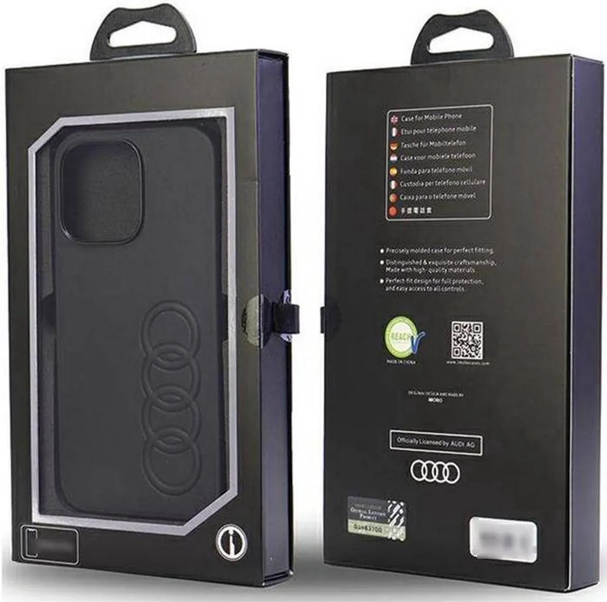 Audi Synthetic Leather Back Case - Apple iPhone 13 Pro Max (6.7") - Zwart