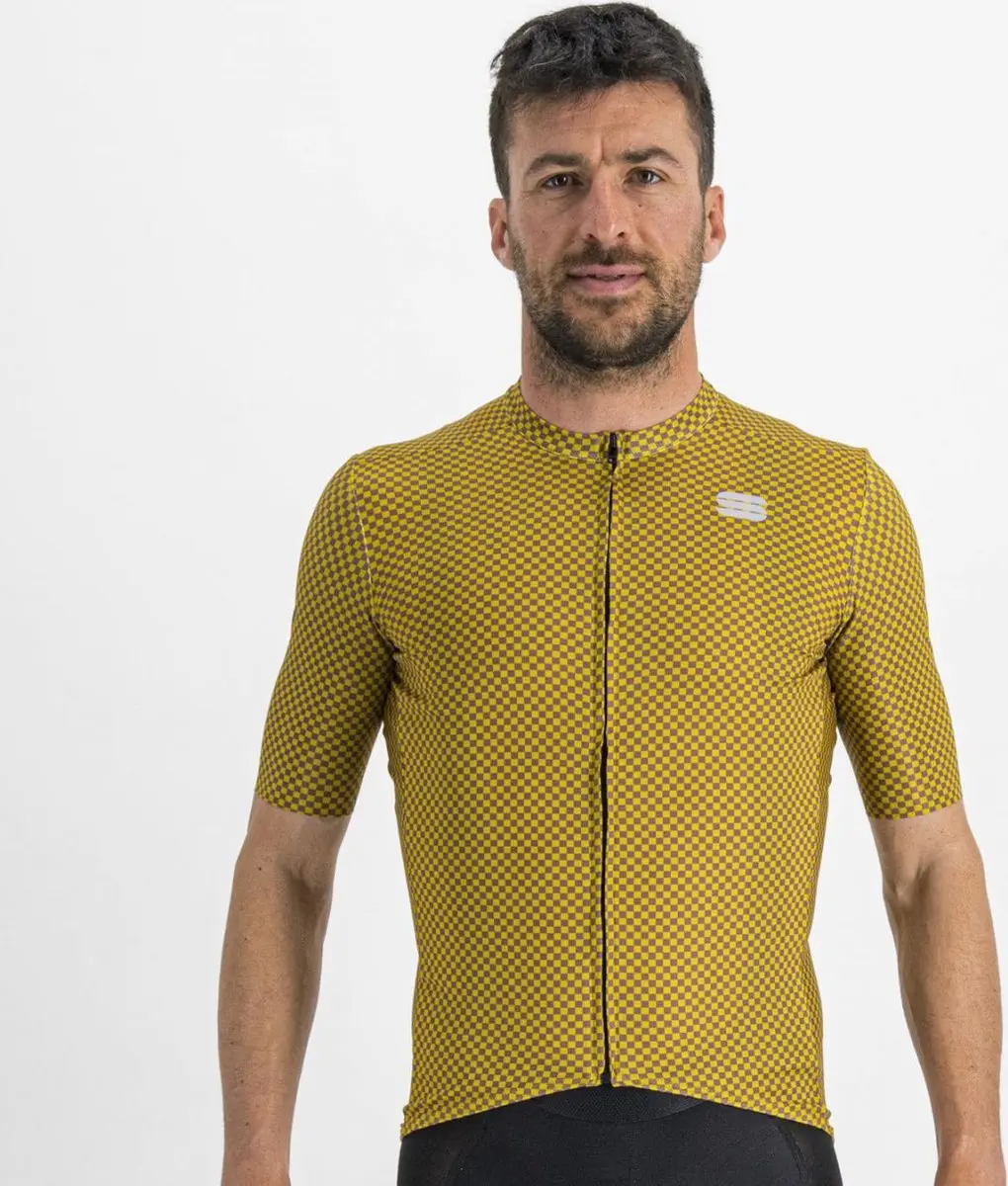 Sportful Fietsshirt Korte Mouwen Geel Paars Heren