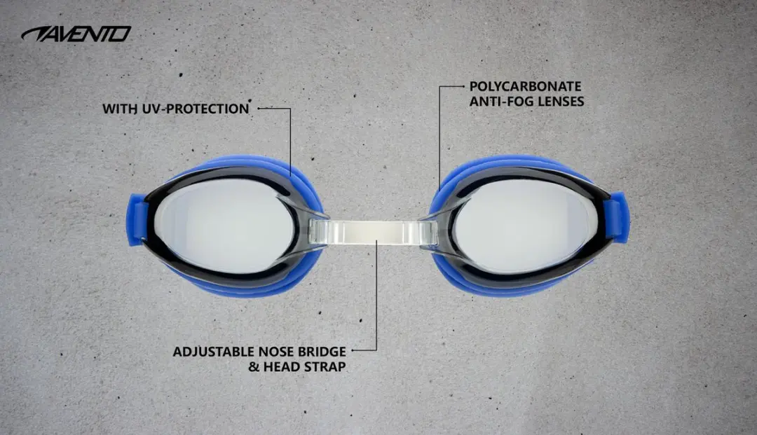 Avento Zwembril voor Kinderen - Blauw - Anti-condens & UV - afbeelding 4 van 4