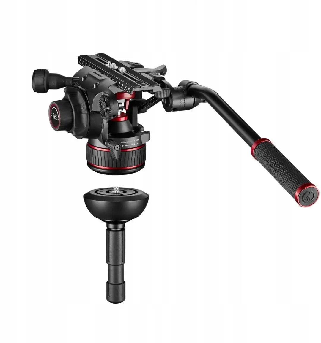 Manfrotto MVK612TWINMA Twin Alu Videostatief - NITROTECH 612 Kop - Rood/Zwart