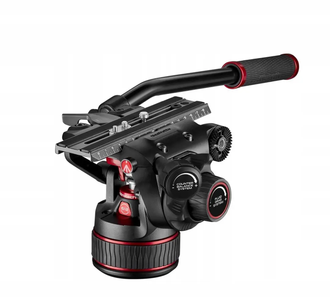 Manfrotto MVK612TWINMA Twin Alu Videostatief - NITROTECH 612 Kop - Rood/Zwart