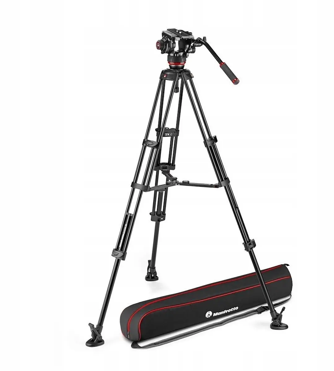 Manfrotto 504X Twin Alu Statief - Rood/Zwart