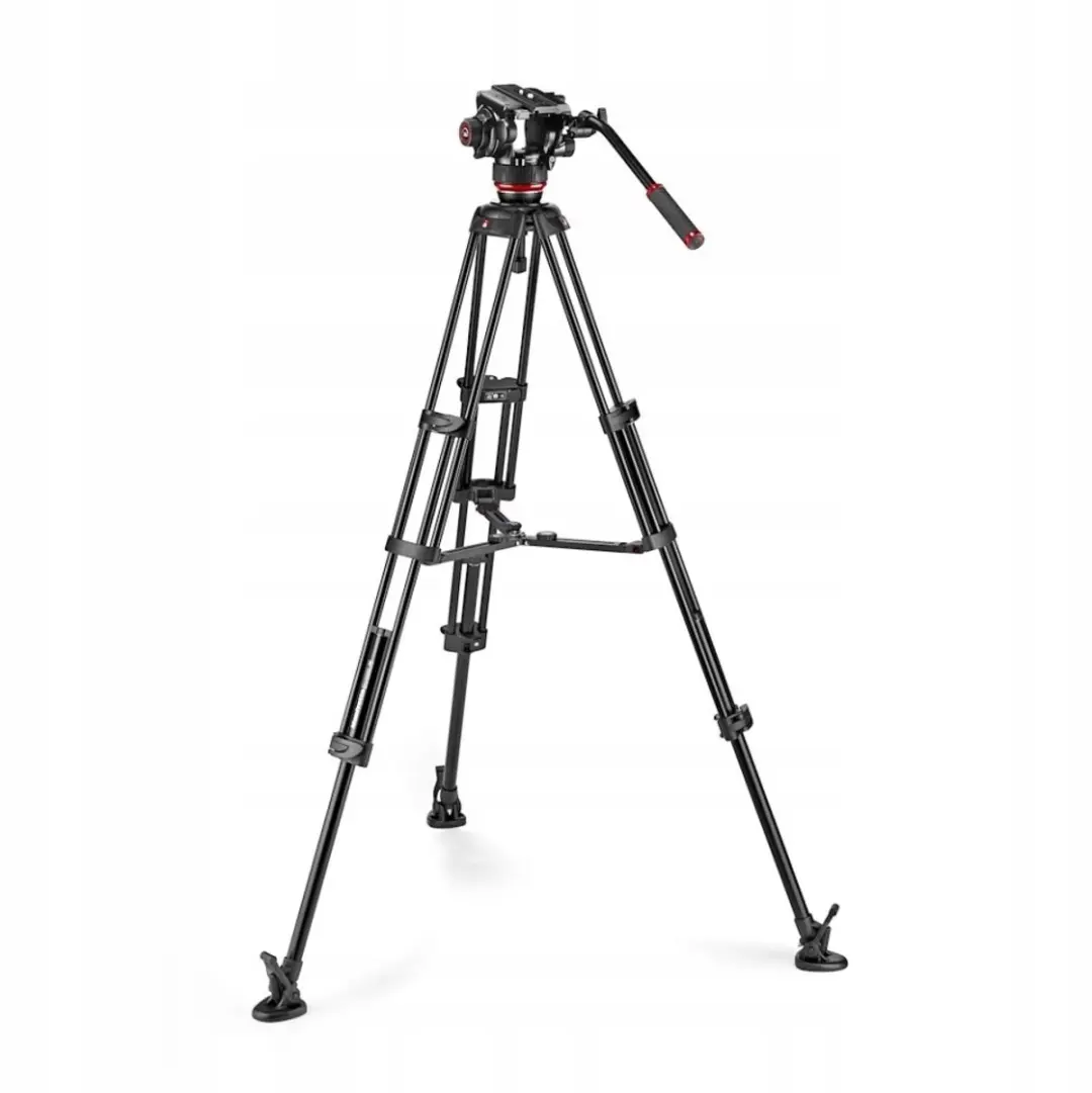 Manfrotto 504X Twin Alu Statief - Rood/Zwart