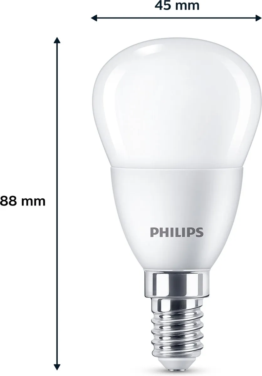 Philips LED Kogellamp E14 4,9W Warmwit - 3 Stuks