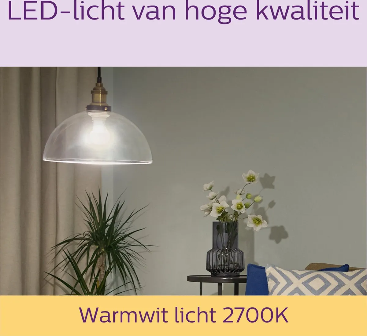 Philips LED Kogellamp E14 4,9W Warmwit - 3 Stuks