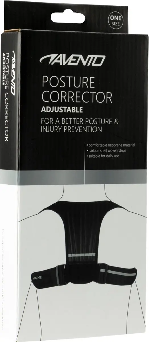 Avento Houding Corrector - Verstelbaar - Zwart/Zilvergrijs - afbeelding 4 van 6