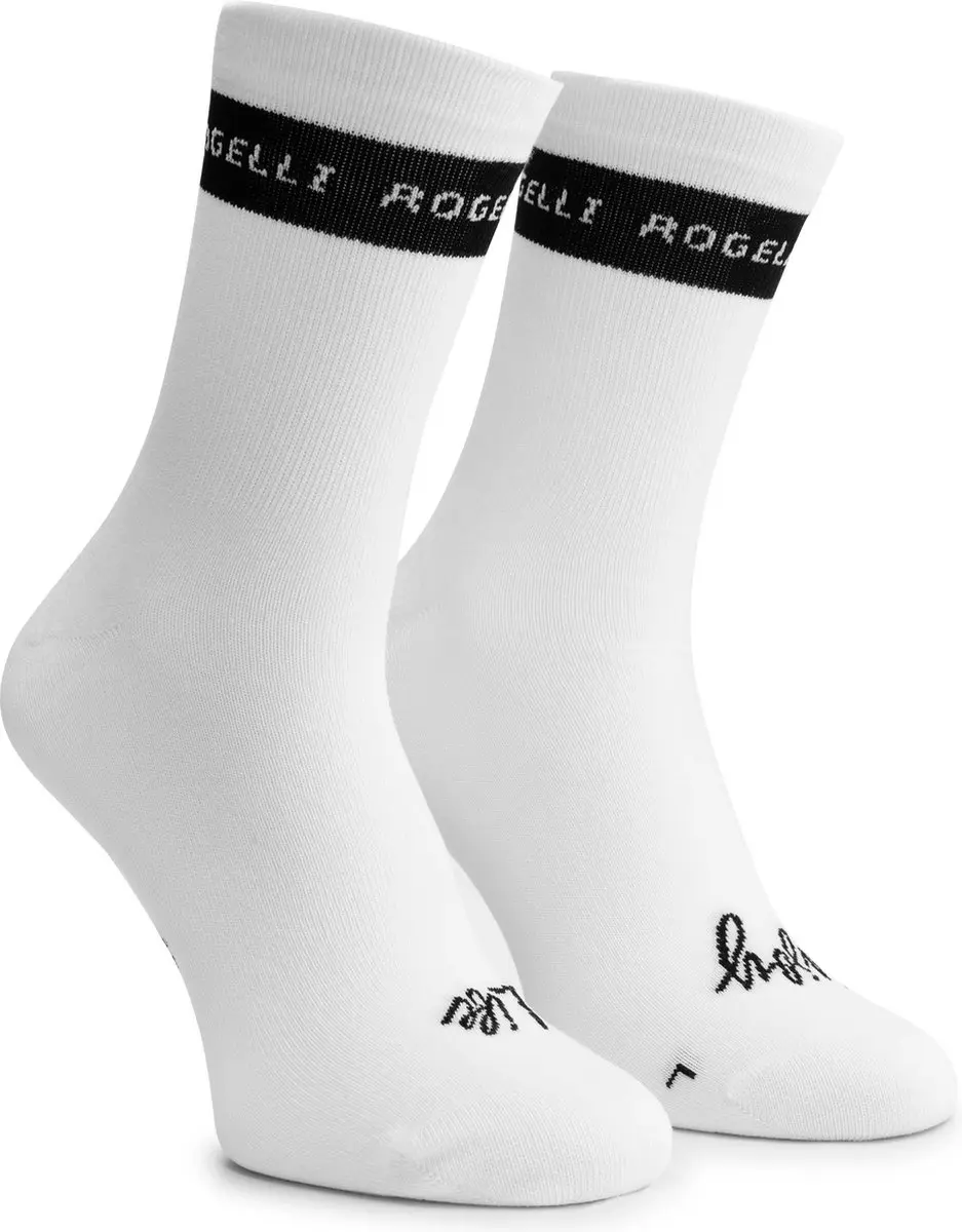Rogelli Stripe Dames/Heren Fietssokken - Wit/Zwart - 36-39