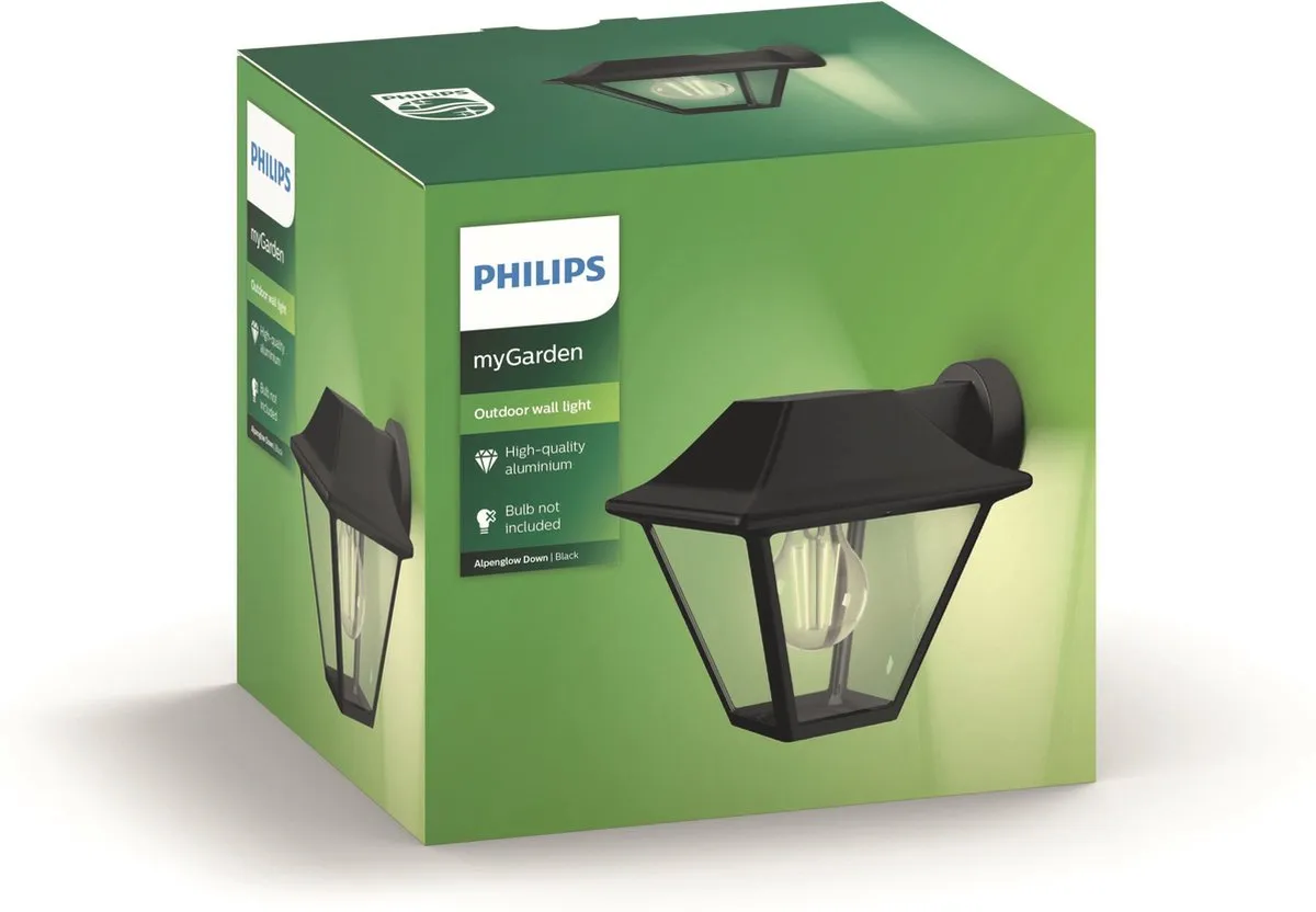 Philips LED Alpenglow Muurlamp - 1 Lichtpunt - Zwart