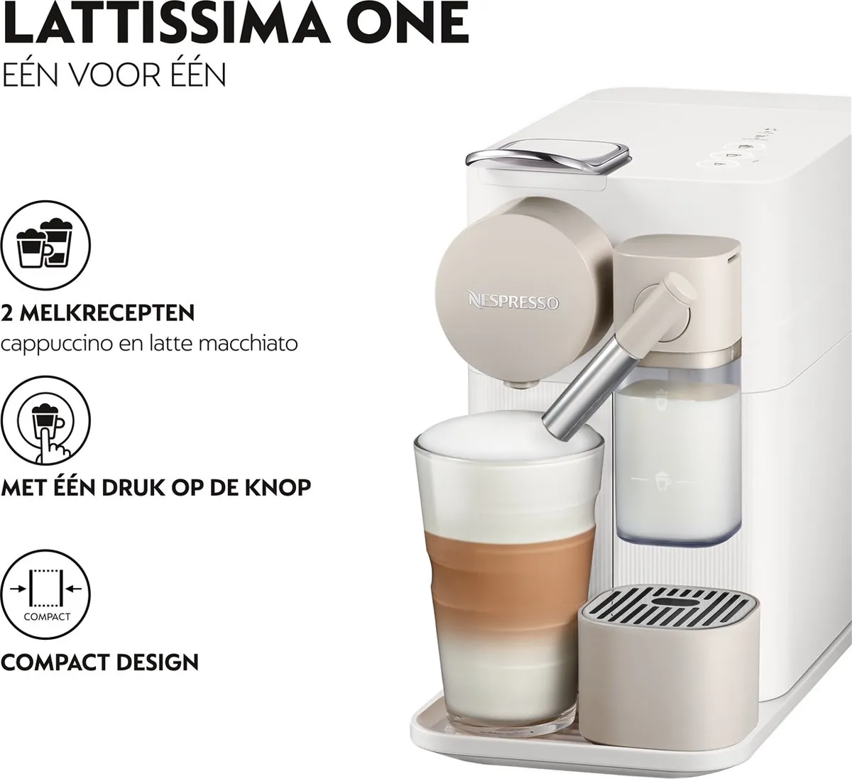 De'Longhi Lattissima One EN510.W Koffiecupmachine - Wit