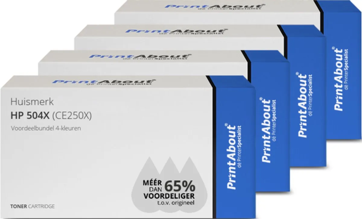 PrintAbout CE250X-PA2 Toner 4-kleuren - 8.000 pagina's