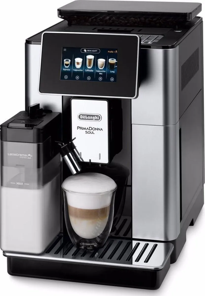 De'Longhi PrimaDonna Soul ECAM610.55.SB Espressomachine - Zilver/Zwart