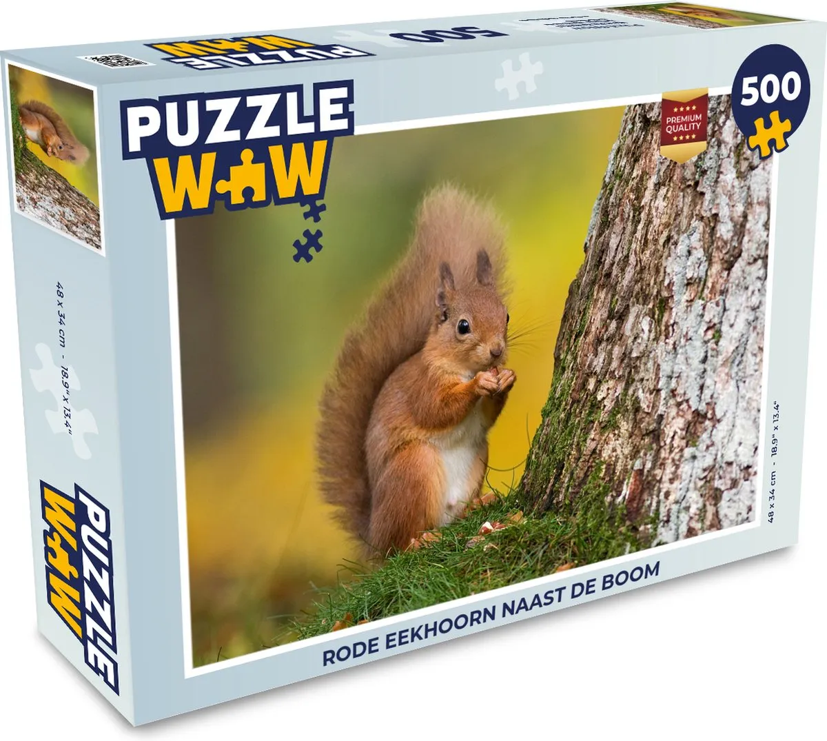 PuzzleWow Legpuzzel Rode Eekhoorn 500 Stuks - Multicolor