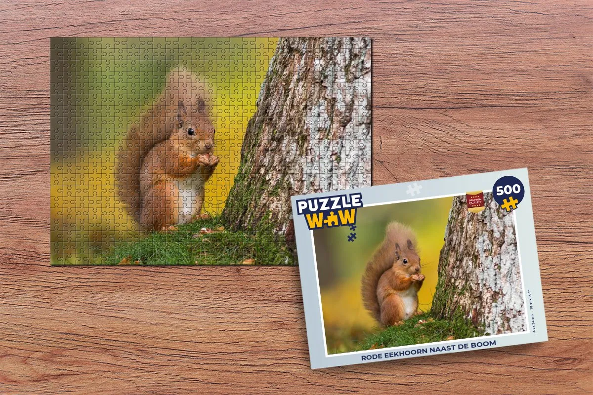 PuzzleWow Legpuzzel Rode Eekhoorn 500 Stuks - Multicolor