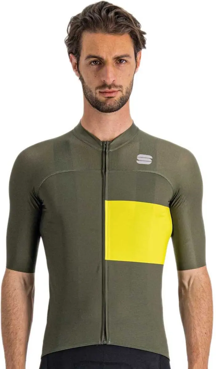 Sportful Fietsshirt Korte Mouwen Groen Geel Heren