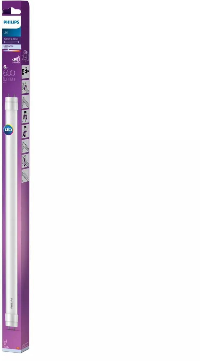 Philips LED TL Buis T8 6W G13 Koelwit Mat