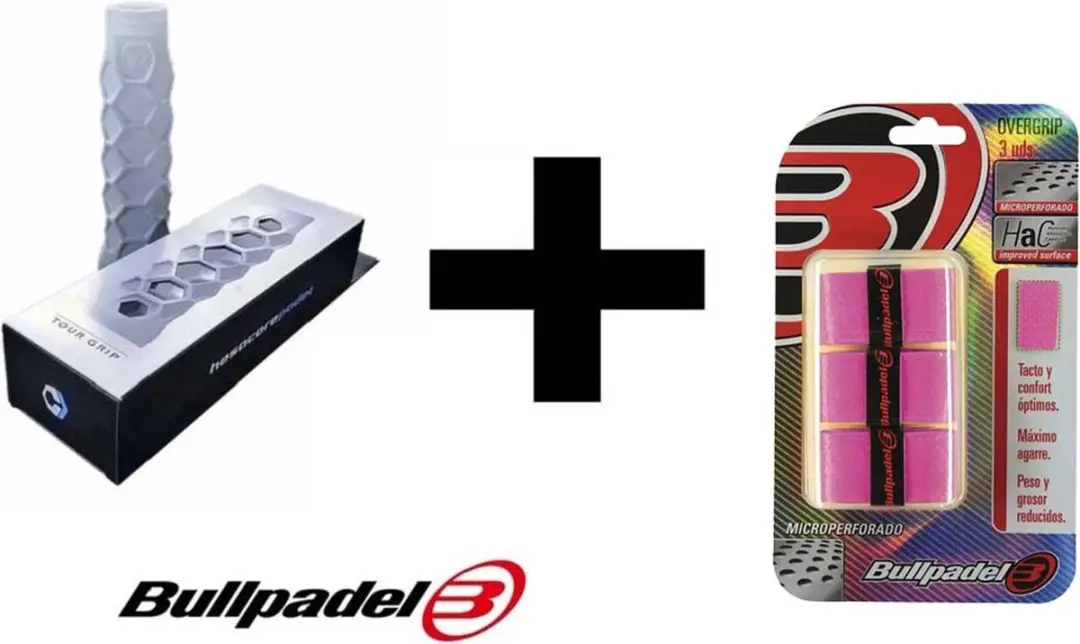 Bullpadel Combipack Hesacore Tourgrip + 3st. Bullpadel Overgrip Roze