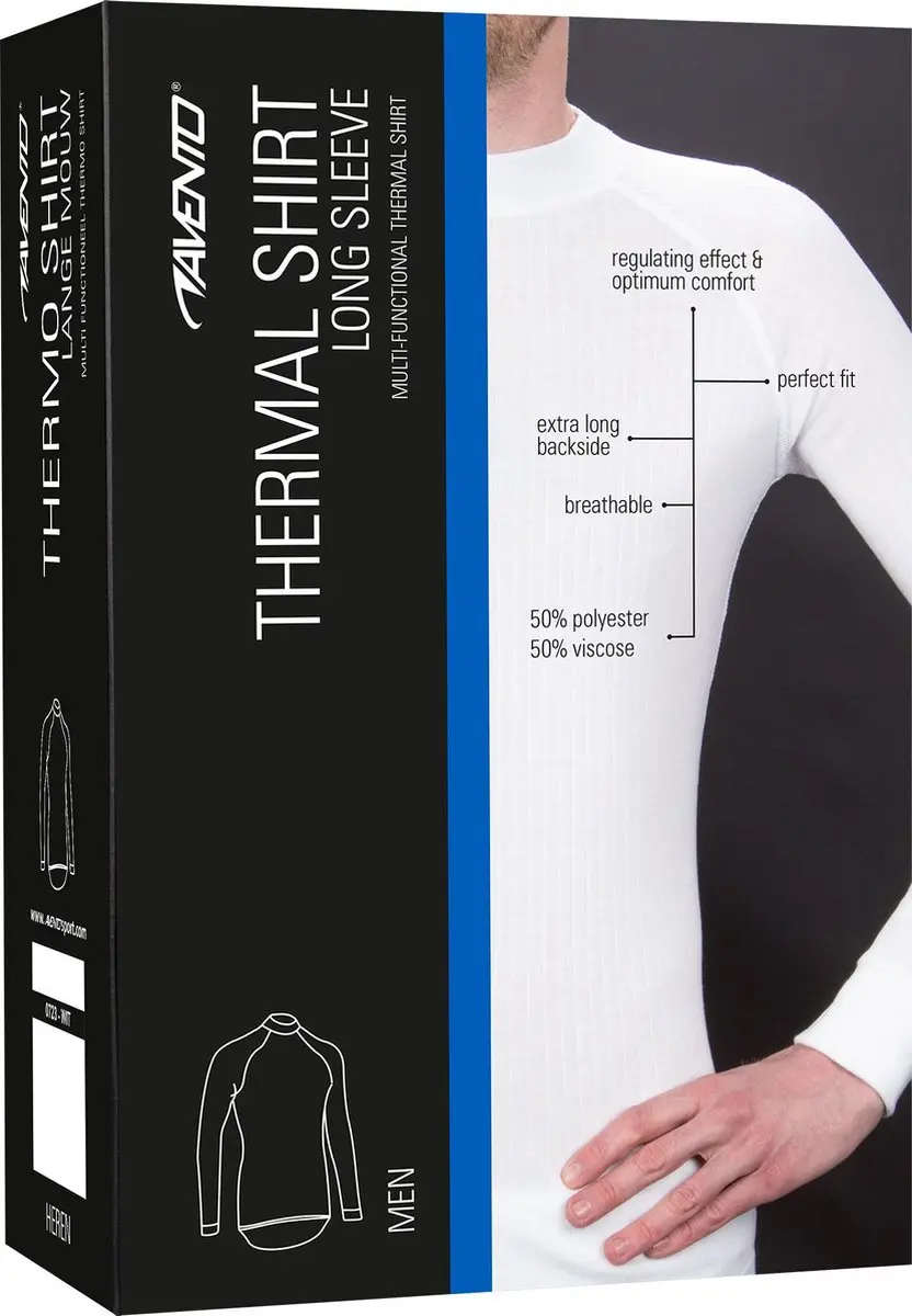 Avento Basic Thermoshirt Wit - Maat L