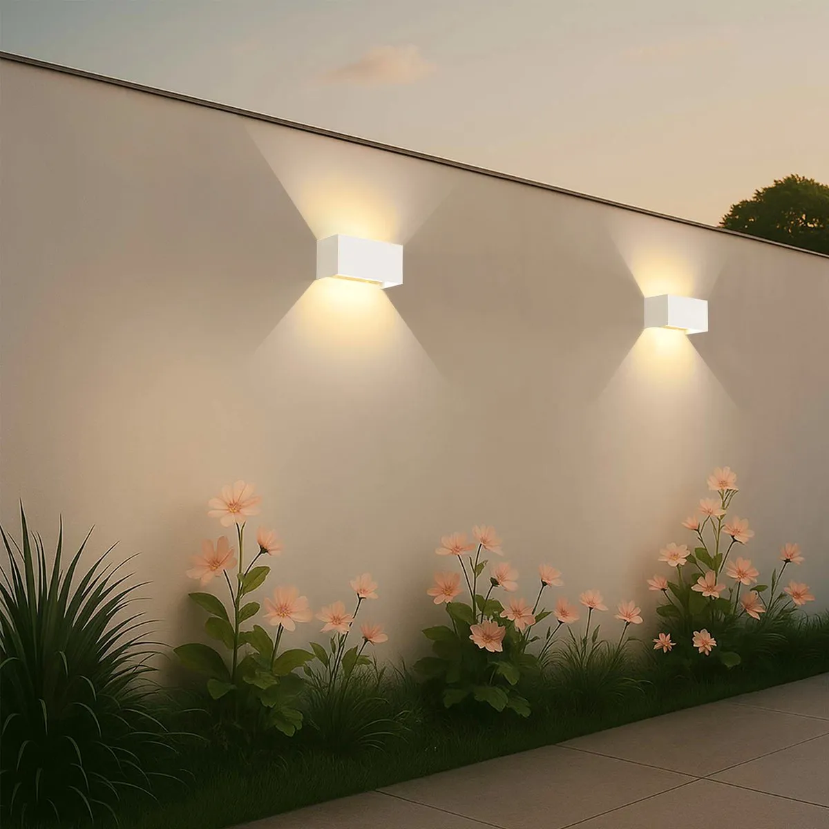 LEDVION LED Wandlamp 9,5W 3000K IP54 Tweezijdig - Wit - afbeelding 6 van 6