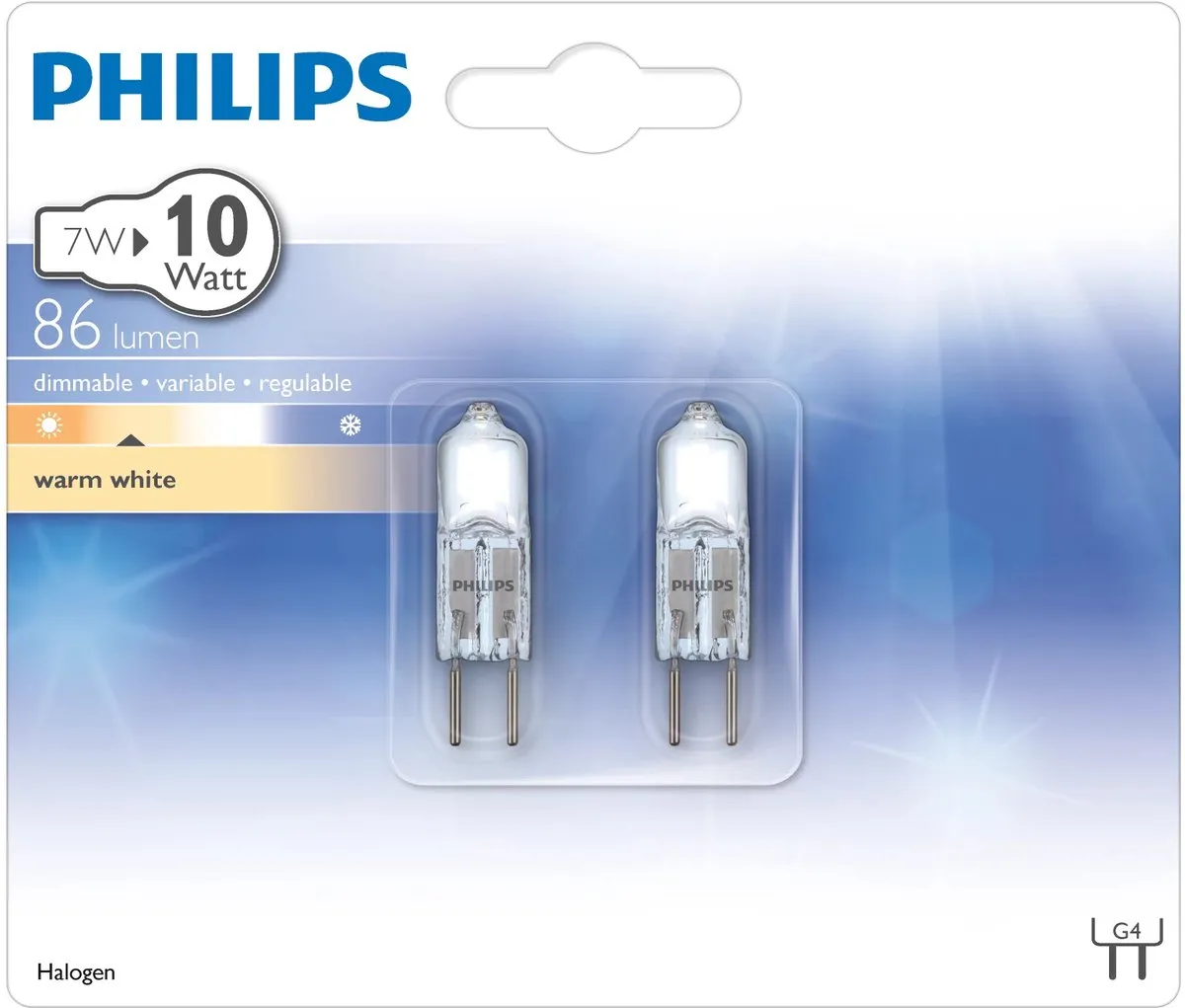Philips LED Halogeenlamp G4 7.1W 2700K - 2 Stuks