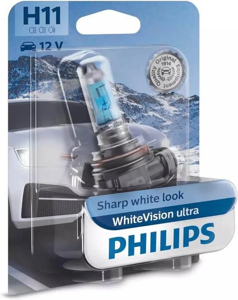 Philips LED WhiteVision Ultra H11 Halogeenlamp 55W