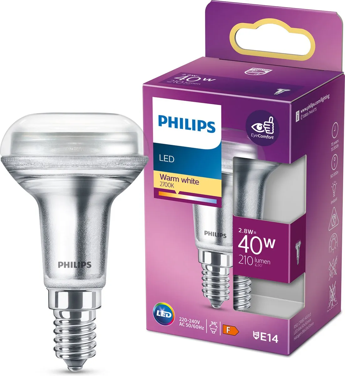 Philips LED Reflector 40W E14 Warmwit