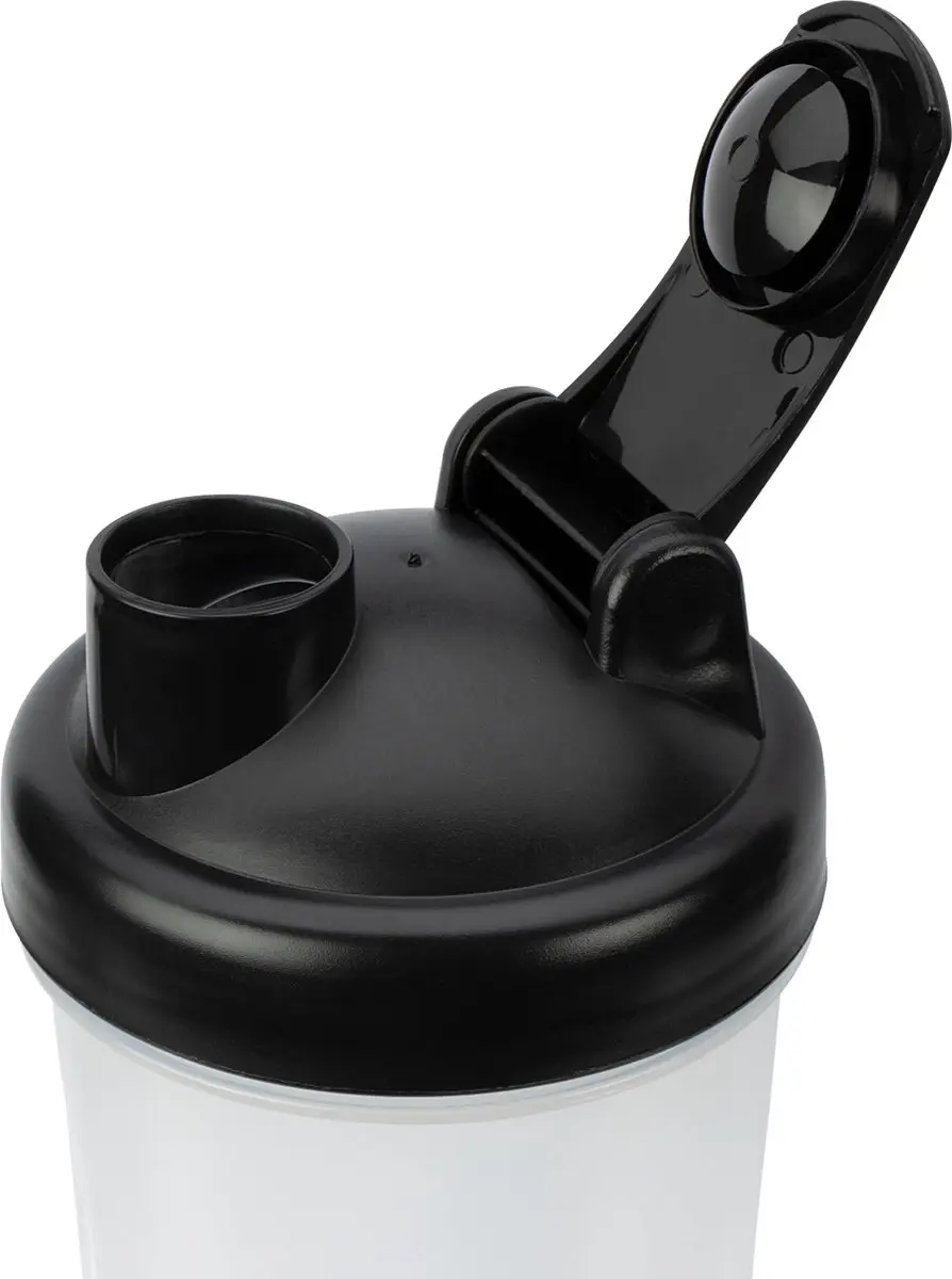 Avento Shakebeker 600ml - Transparant/Zwart