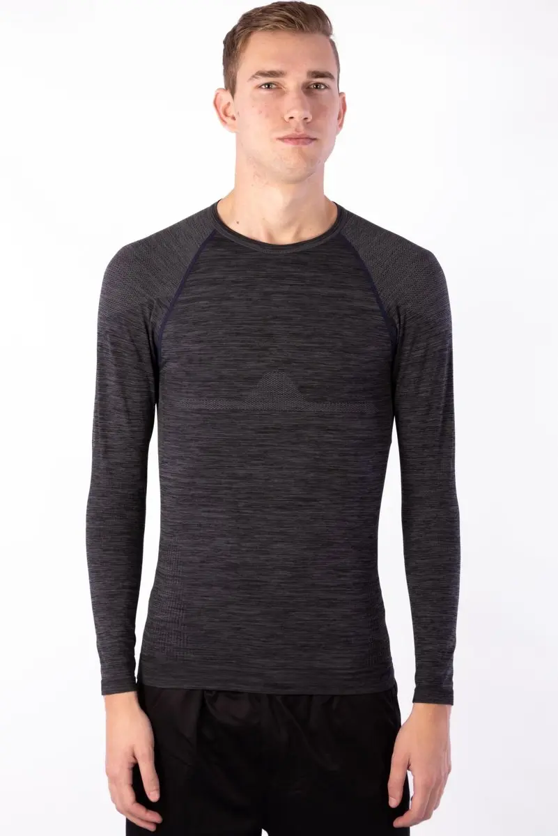 Avento Thermoshirt Superior - M Zwart/Donkerblauw
