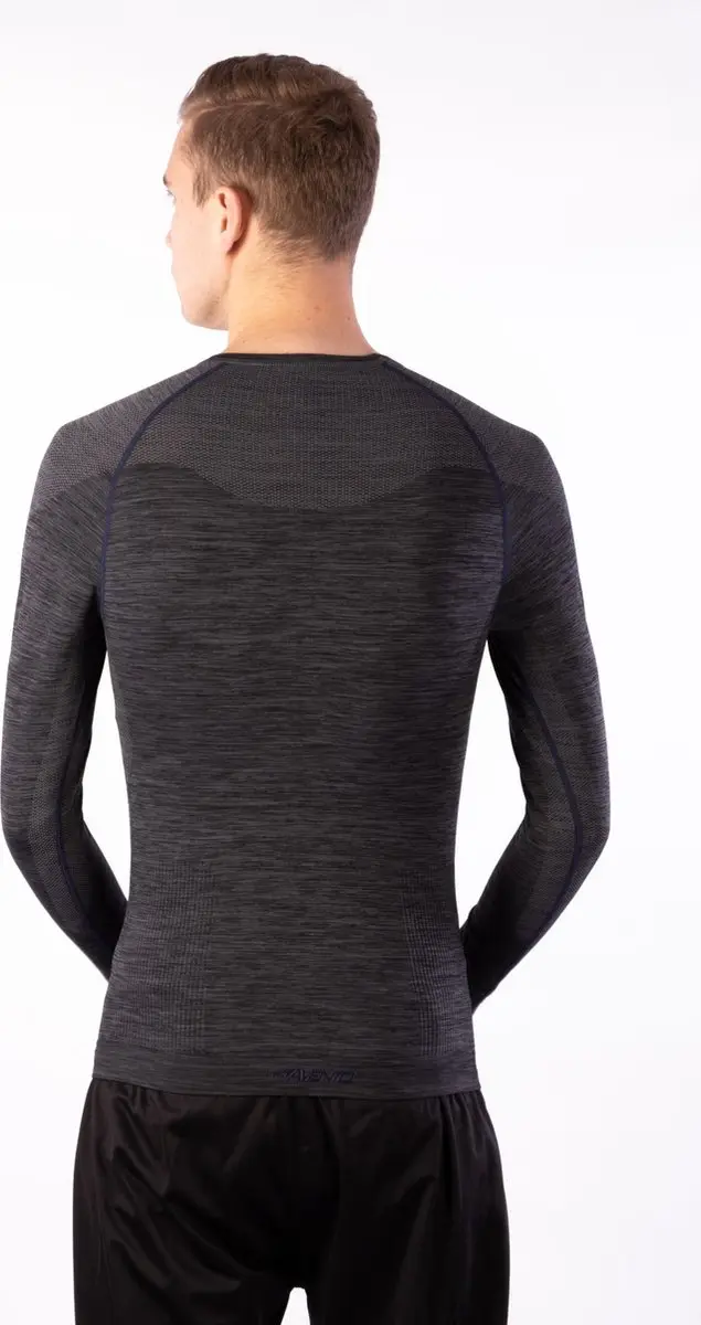 Avento Thermoshirt Superior - M Zwart/Donkerblauw