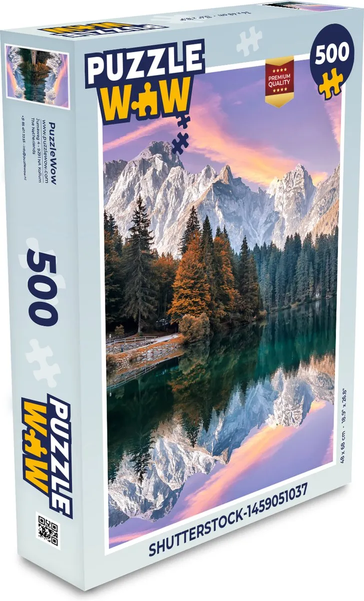 PuzzleWow Bergen Bos Water Lucht Legpuzzel 500 Stuks - Multicolor